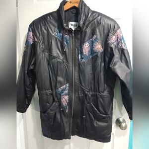 Genuine Leather Patchwork Jacket